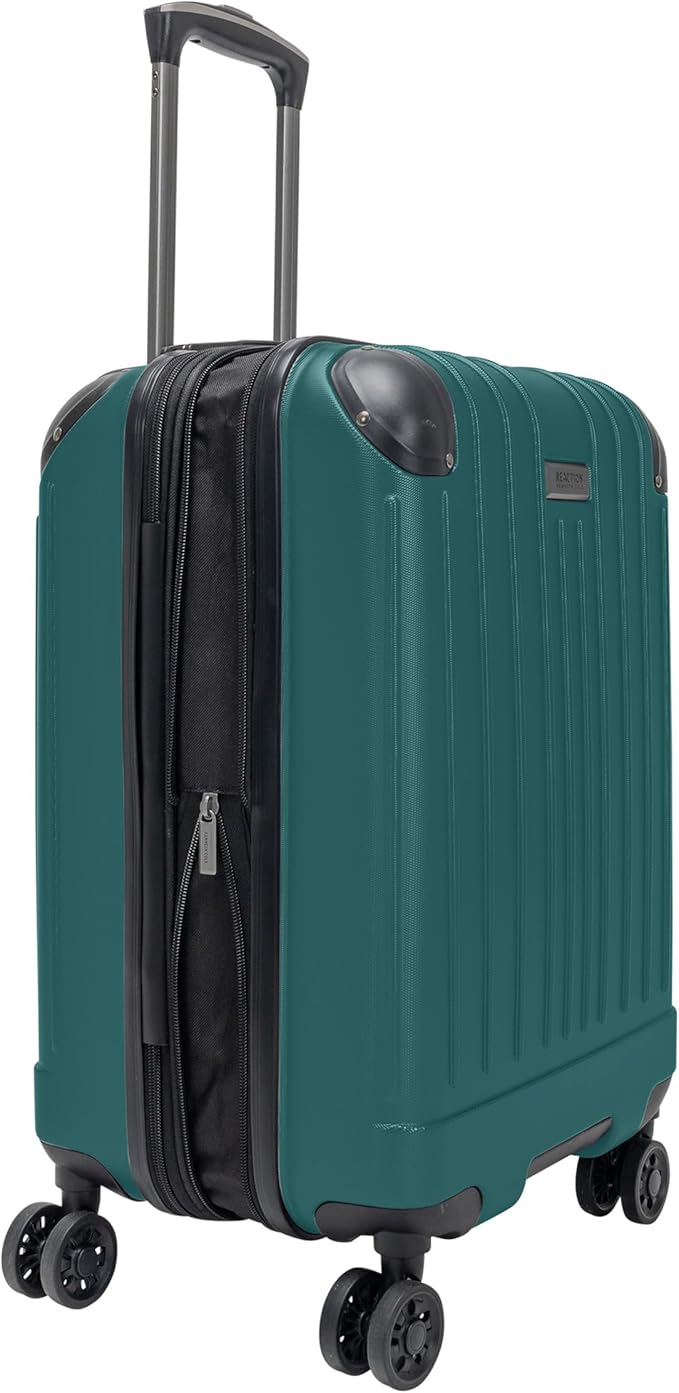 Flying Axis Collection Lightweight Hardside Expandable 8-Wheel Spinner Luggage, Midnight Turquoise, 20-Inch Checked