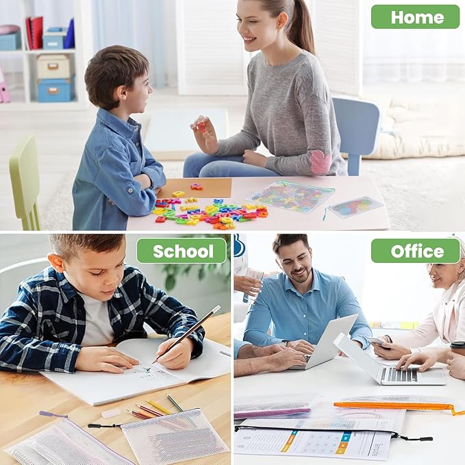25pcs Mesh Zipper Pouch Bags for Organization and Storage,Toy Storage Bags,Zipper Pouch Suitable for Travel,Classroom and Home