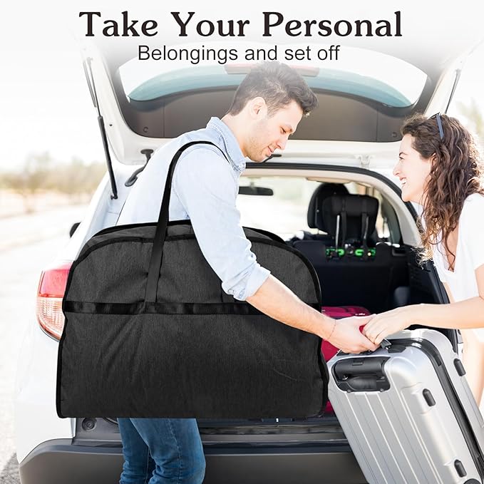 Limoomil 6" Gusseted Waterproof Garment Bag for Travel, 43" Tear Resistance Suit Bag for Men Travel for Suits, Tuxedos, Coats, Uniform. (Darkgrey, 42")