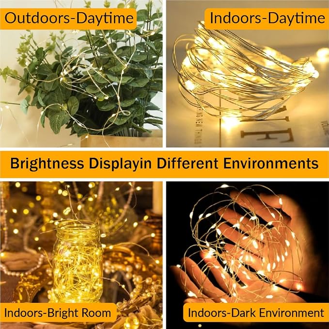 HXWEIYE 6 Pack Fairy Lights Battery Operated with Remote & Timer, 7ft 20LED | Mini Firefly Starry Lights, Mason Jar Light, For Indoor Outdoor Bottle Tree Wreath Wedding Halloween Thanksgiving, Warm White