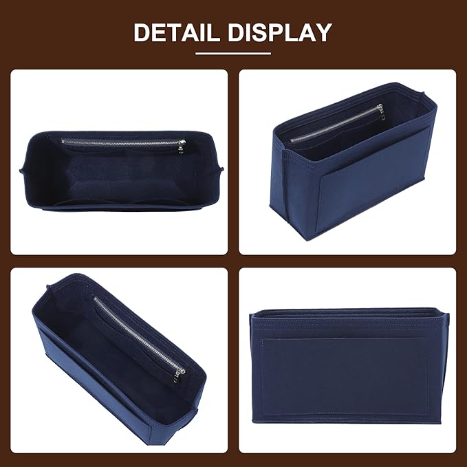 Doxo Backpack Organizer Insert for Longchamp Le Pliage L Backpack | Felt Material with 8 Compartments & YKK Zipper Pocket | Custom-Fit Longchamp Backpack Insert (LB, Navy)