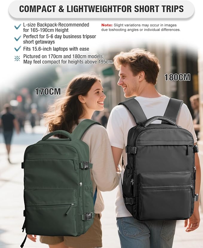 VECAVE Vacuum Travel Backpack with Pump for Women, Personal Item Carry on Backpacks Flight Approved for Men,Laptop Waterproof Work Compression bags Casual Daypack(Green)
