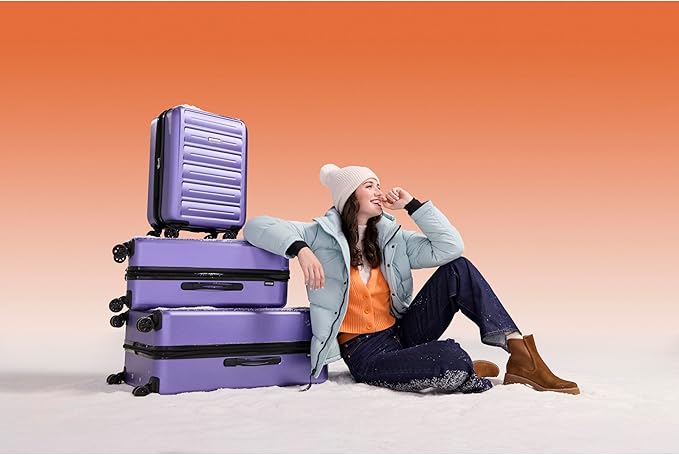 American Tourister Westridge Hardshell Luggage Set - 3 Piece Set - 20" Carry-On, 24” & 28” Checked Luggage Set with 360° Spinner Wheels - Expandable Suitcases for Extended Travel - Dusk Purple