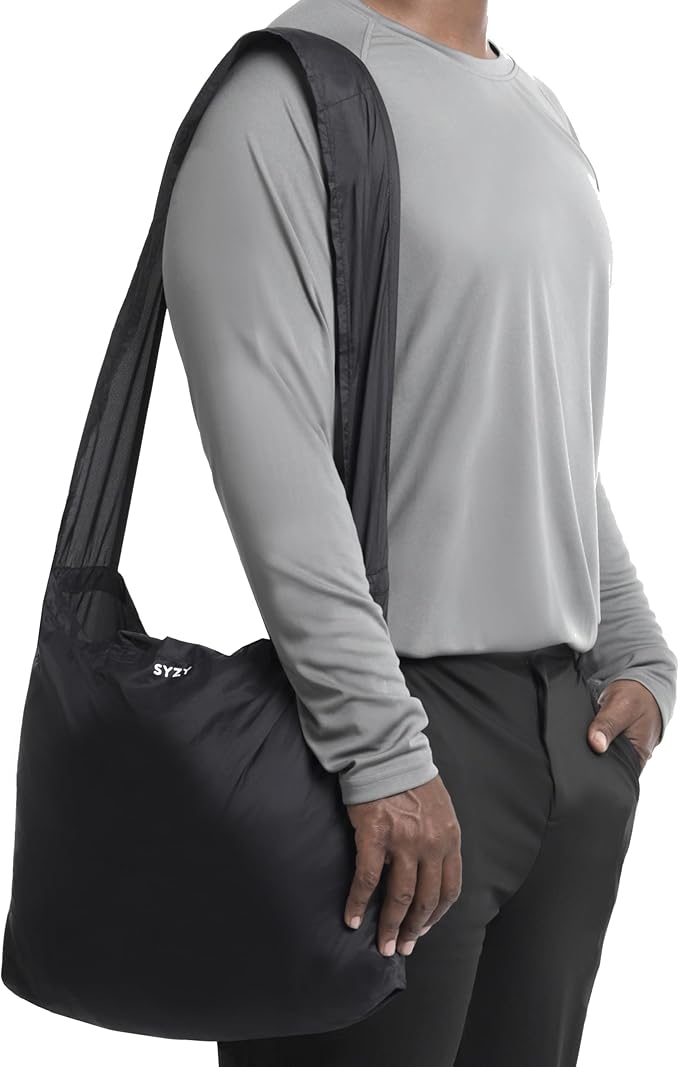 SYZY World's Most Compact Travel Tote Bag Portable Shopping Beach Market Bag - Reusable Collapsible Stuffable