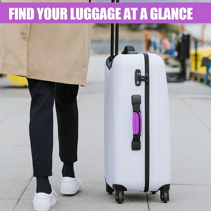 6 Pack Luggage Handle Wrap, Luggage Handle Wraps for Suitcase, Purple Luggage Tags, Suitcase Tags identifiers for Travel Accessories