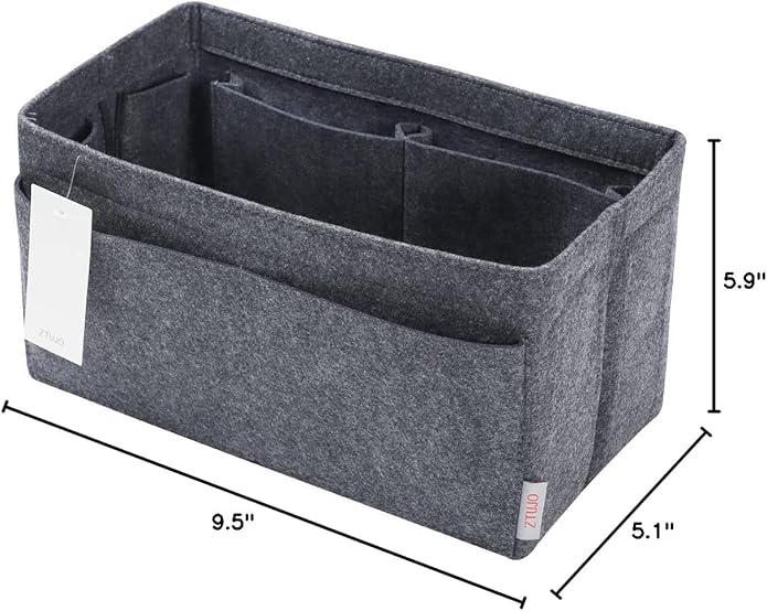 ZTUJO Felt Purse Organizer, Multi Pocket Bag in Bag Organizer For Tote & Handbag Shaper, Speedy 30, Speedy 35 and Speedy 40