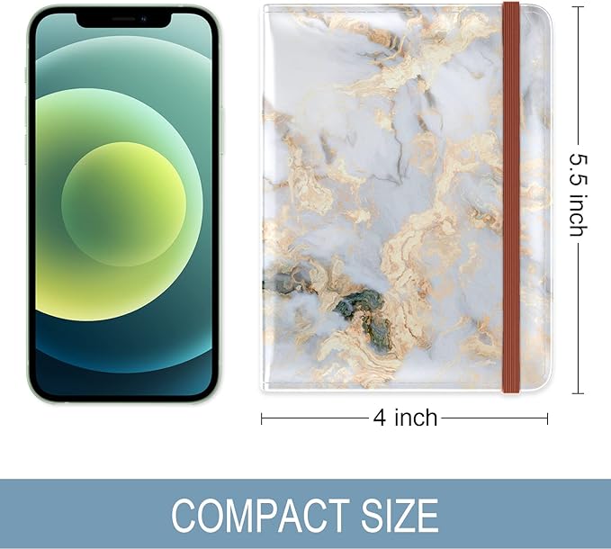 Passport Holder for Travel Essentials, Passport Wallet Cover Case for Travel Must Haves Accessories, Passport Book Holders for Women and Men, White Marble