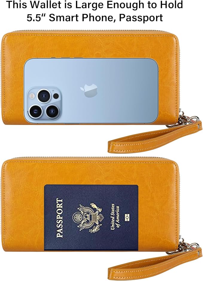 Lavemi Small Compact Women Wallet RFID Blocking Genuine Leather Bifold Purse with ID Windows