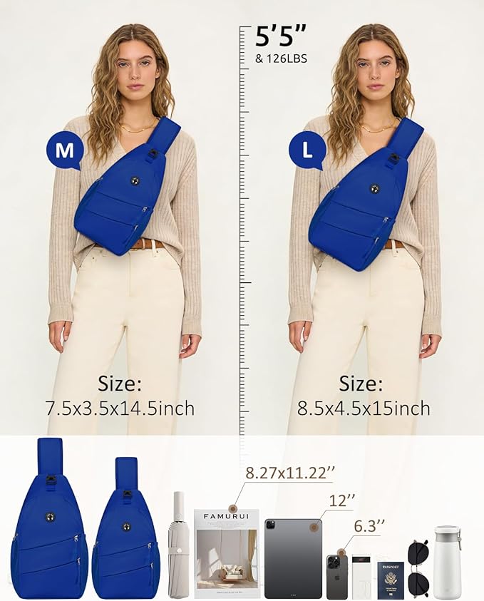 Crossbody Bags for Women Men Trendy Sling Bag Backpack Casual Chest Bag with Convertible Shoulder Strap