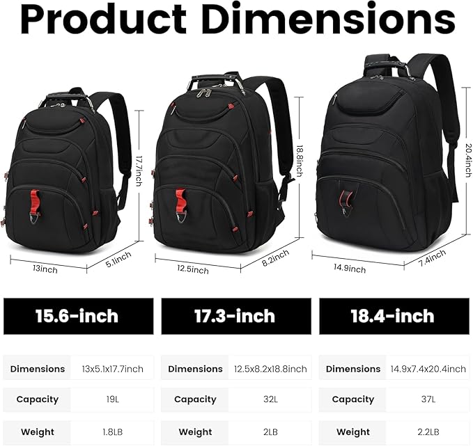 Boavan Laptop Backpack for men, 15.6 inch Laptop Bag with USB Port, Waterproof Travel Work Backpack Purse, Anti-Theft Teacher Nurse Doctor Casual Bookbags Office Business backpack,Black