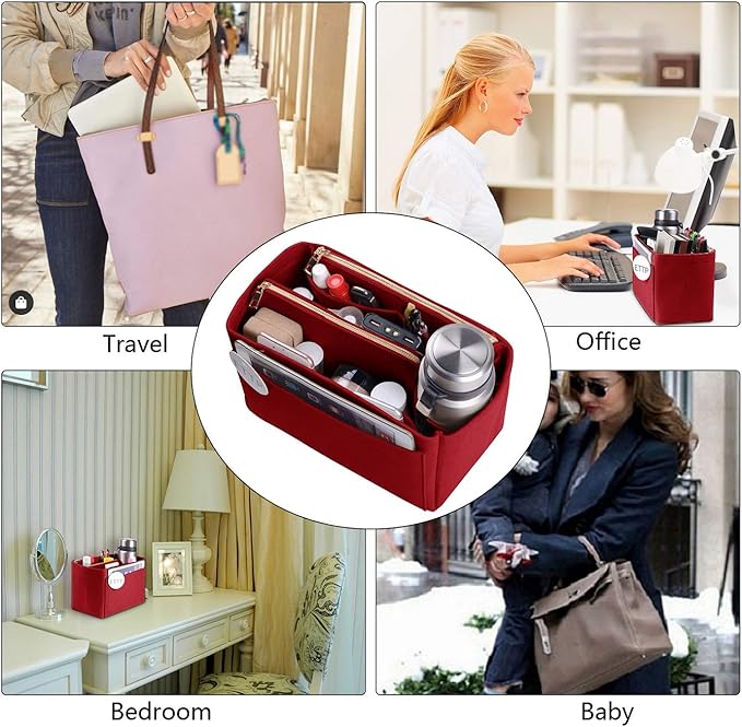 Purse Organizer, Felt Bag Organizer Insert Purse Organizer For LV Speedy, Neverfull, Tote, Handbag,Shaper 5 Sizes