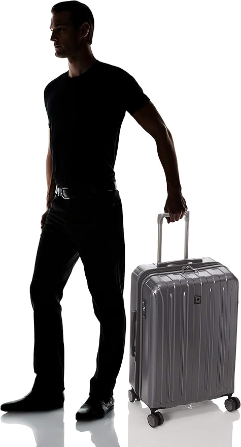 DELSEY PARIS Titanium Hardside Expandable Luggage with Spinner Wheels Checked Luggage, Graphite, Checked-Medium 25 Inch