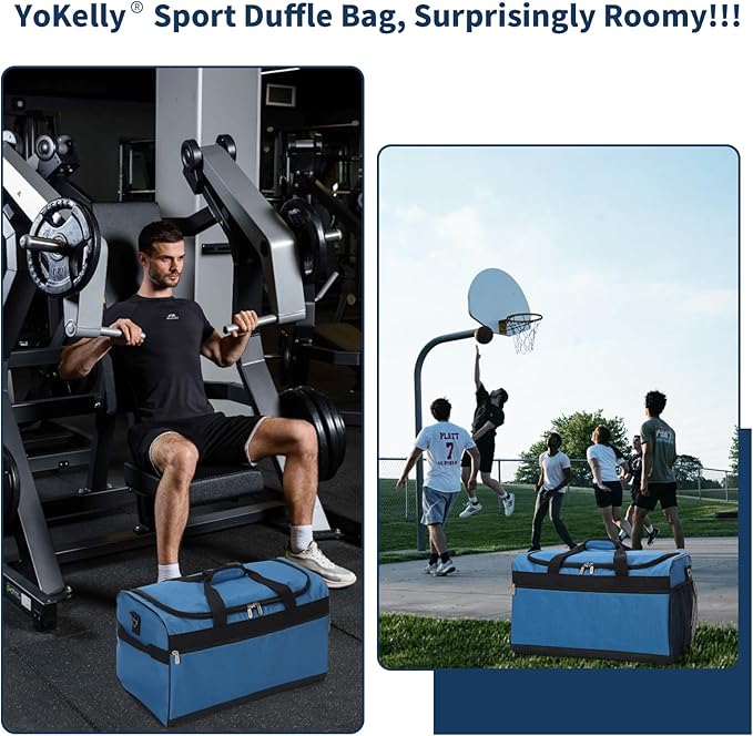 Gym Bag 20 inch Sport Duffle Bag for Men - 40L Weekender Duffel Bag for Travel - Royal Blue