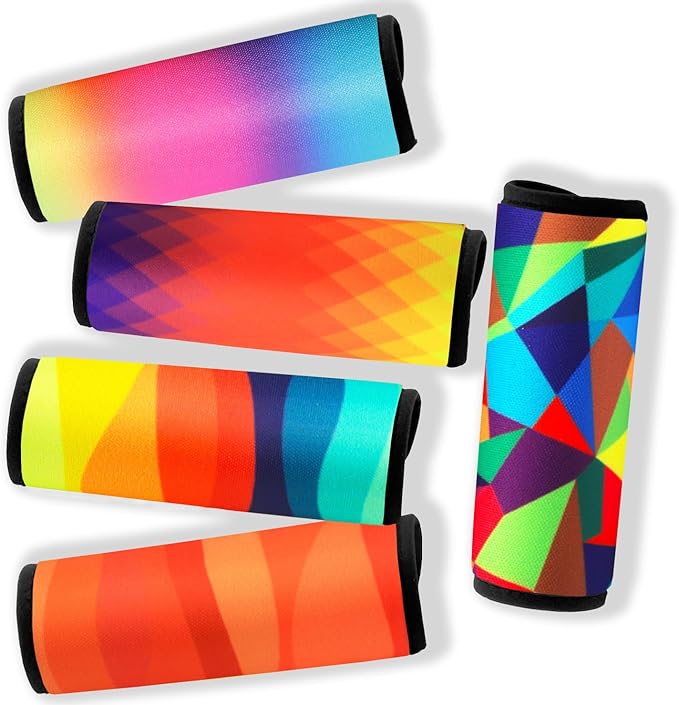 5 Pack Neoprene Luggage Handle Wraps for Suitcase Travel Luggage Tags/Identifiers/Marker/Grips