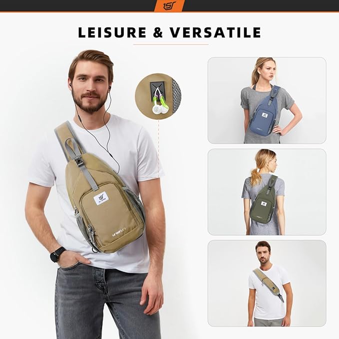 SKYSPER Sling Bag RFID Crossbody Sling Backpack Cross Body Shoulder Bag Travel Hiking Daypack for Women Men(Periwinkle)