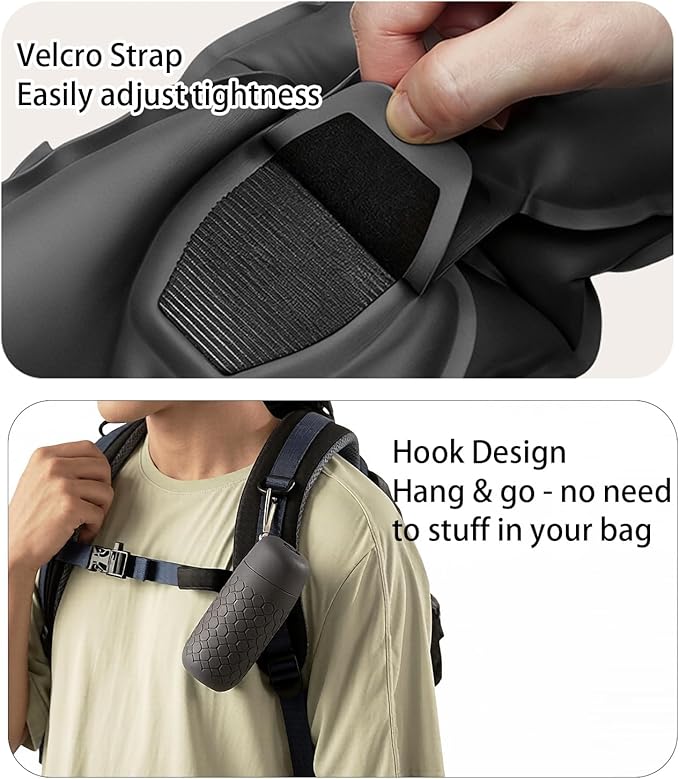 SUFU Inflatable Neck Pillow Airplane Travel Essentials Blow up Neck Pillows for air Traveling mini Compact - 10s Quick Inflate, 360° Full Support, Adjustable Firmness, Built-in Storage Bag,Blue