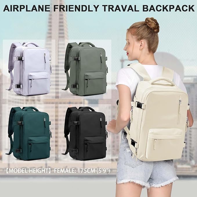 WONHOX Large Travel Backpack Carry on Flight Approved Laptop Work Business Backpack for Women Men Mochila de Viaje