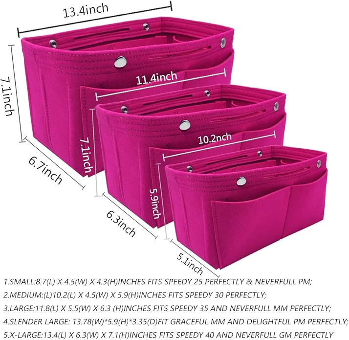 LEXSION Felt Purse Organizer Insert - Multi Pocket Bag in Bag Organizer Shaper