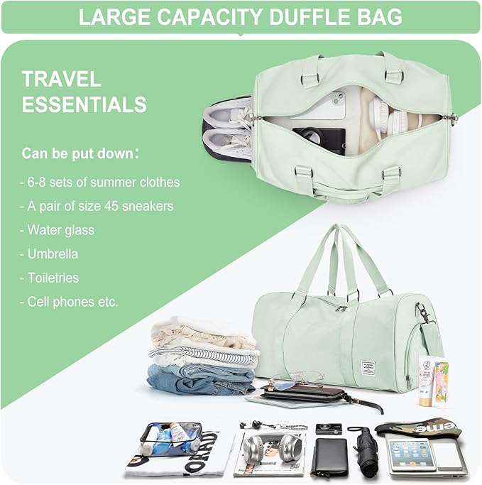 Gym Bag Womens,Travel Duffel Carry on Bag Sport Tote Bag Weekend Overnight Bag