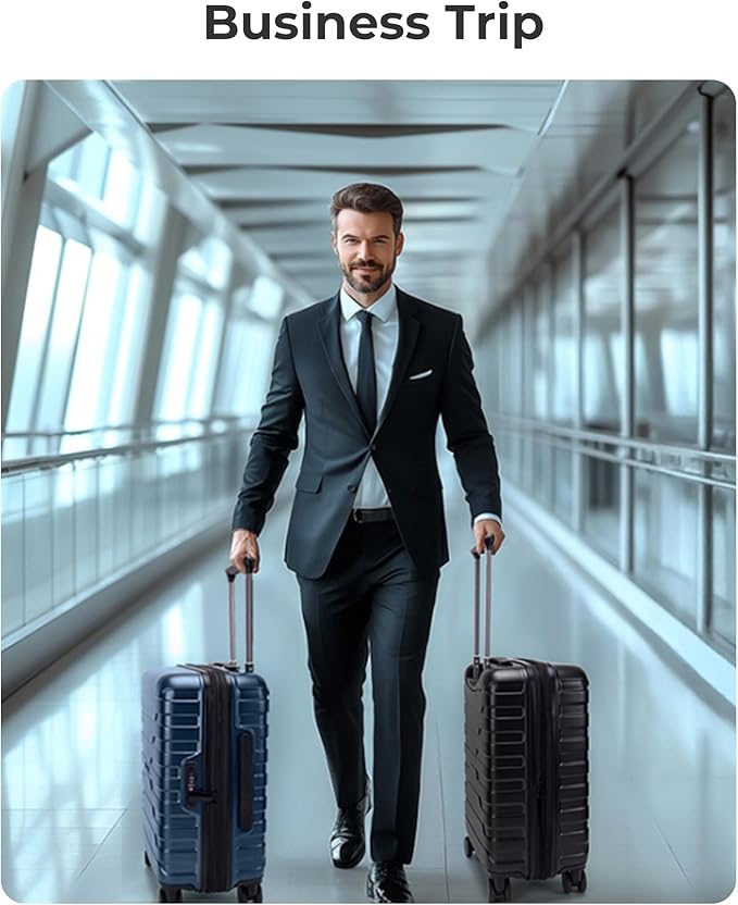 BAGSMART Carry On Luggage 22x14x9 Airline Approved with Spinner Wheels,Lightweight 20 Inch Luggage with TSA Lock,Expandable Hard Shell Carry On Suitcases for Men Women,White