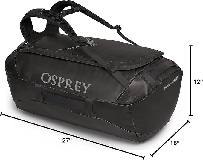 Osprey Transporter 40L Travel Duffel Bag, Black