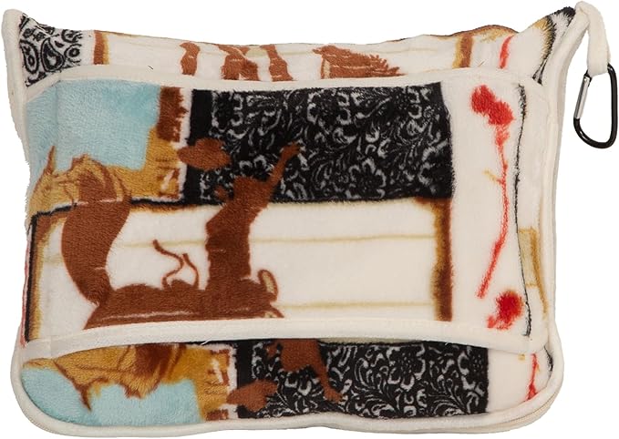 CARSTENS, INC. Wrangler Travel Blanket, Premium Compact 2-in-1 Airplane Blanket/Pillow, Vintage Western