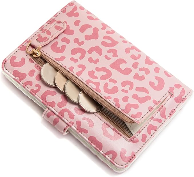 Passport Holder for Travel Essentials, RFID Blocking Passport Wallet Cover with Magnetic Closure, Passport Book Holders for Women and Men (Pink Leopard)