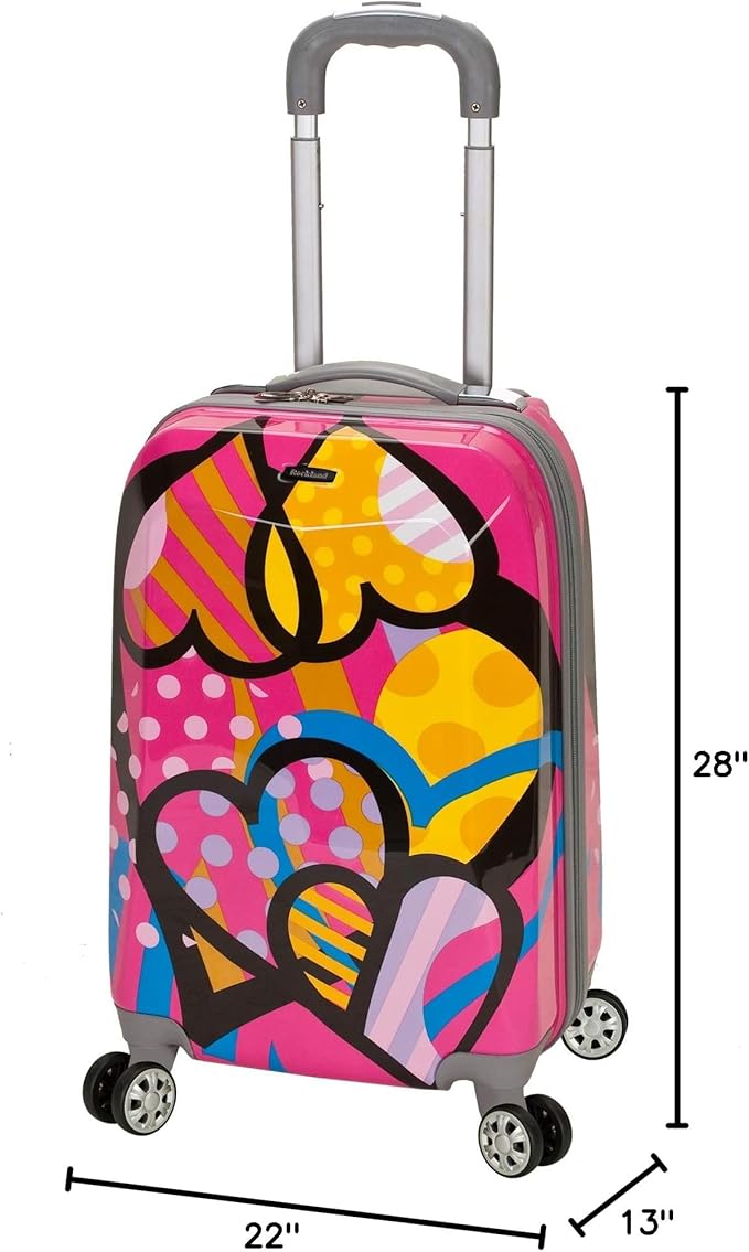 Rockland Vision Hardside Spinner Wheel Luggage, Love, 3-Piece Set (20/24/28)