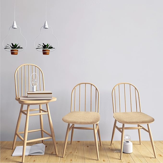 Khaki Foam Seat Cushions Kitchen Chairs Pads for Dining Chairs 6 Pack Non Slip Patio Seat Cushions Washable U Shaped Soft Thick Large Metal Wooden Chair Cushions,17" x 15"