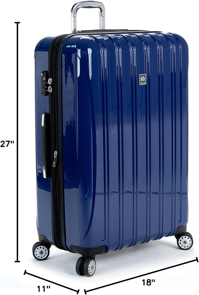 DELSEY PARIS Helium Aero Hardside Expandable Luggage with Spinner Wheels, Blue Cobalt, 2-Piece Set (21/24)