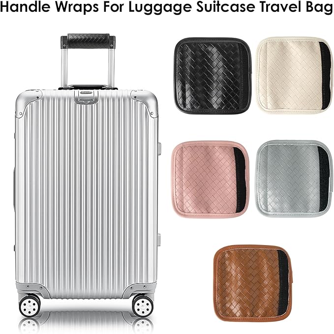 Luggage Handle Wraps -Suitcase Handle Wraps Travel Bag Handle Covers Suitcase Identifier Luggage Makers Covers(3Pcs-Black)