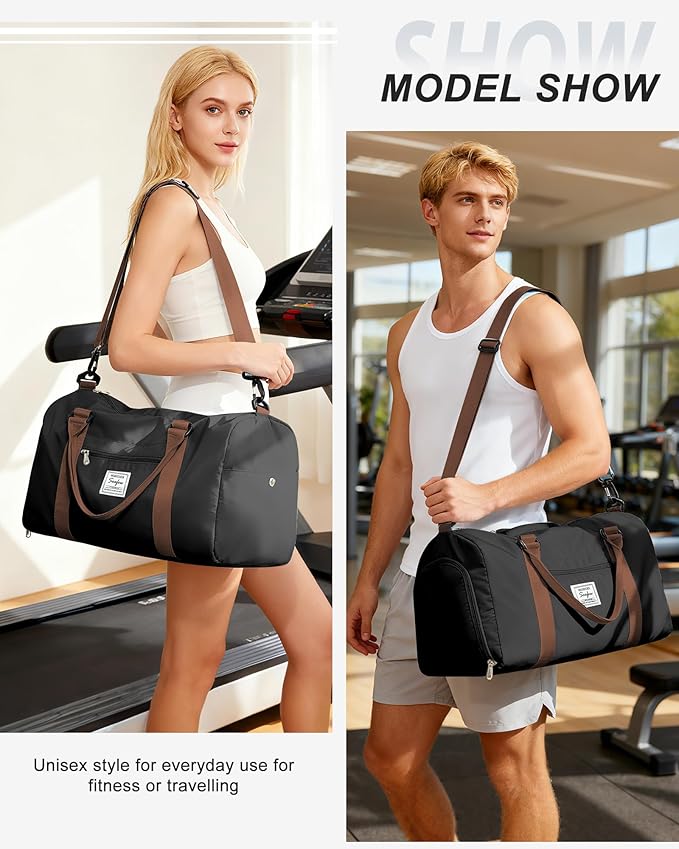 Gym Bag Womens,Travel Duffel Carry on Bag Sport Tote Bag Weekend Overnight Bag