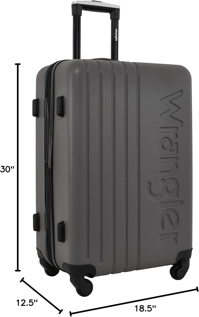 Wrangler Quest Luggage Set, Granite Gray, 3 Piece Set (30"/26"/22")