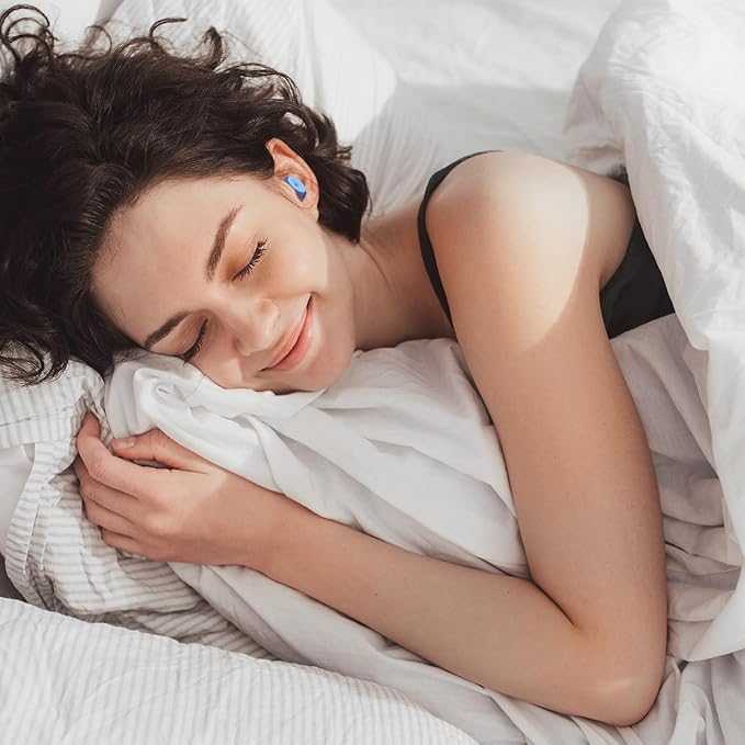 Noise Cancelling Earplugs 2 Pairs for Sleeping, Travel, Office - Soft Silicone Earplugs, 35dB Noise Reduction, Comfortable, Reusable, Multiple Sizes XS/S/M/L for Snoring, Focus & Study - Black & Blue
