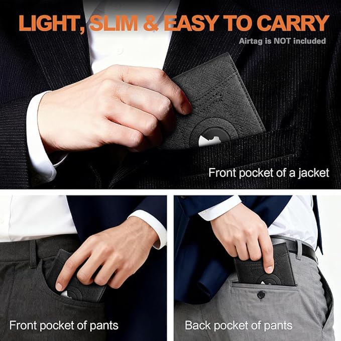 Wallet for Men Slim RFID Blocking Bifold,Minimalist Wallet Small Compact Front Pocket Credit Card Holder,Thin Mens Leather Wallets Smart Security With 2 ID Windows 1 Cash,Birthday Gifts for Men