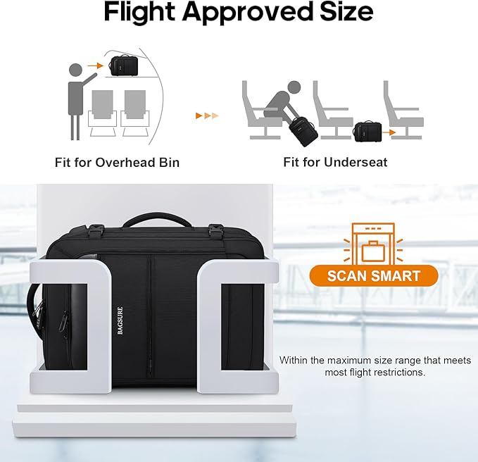 Bagsure Travel Backpack Carry On Backpack 42L Flight Approved, Expandable Laptop Backpack with Packing Cubes & Shoe Pocket, Water Resistant Luggage Backpack for Men Women, Large Backpack 20 * 14 * 7"
