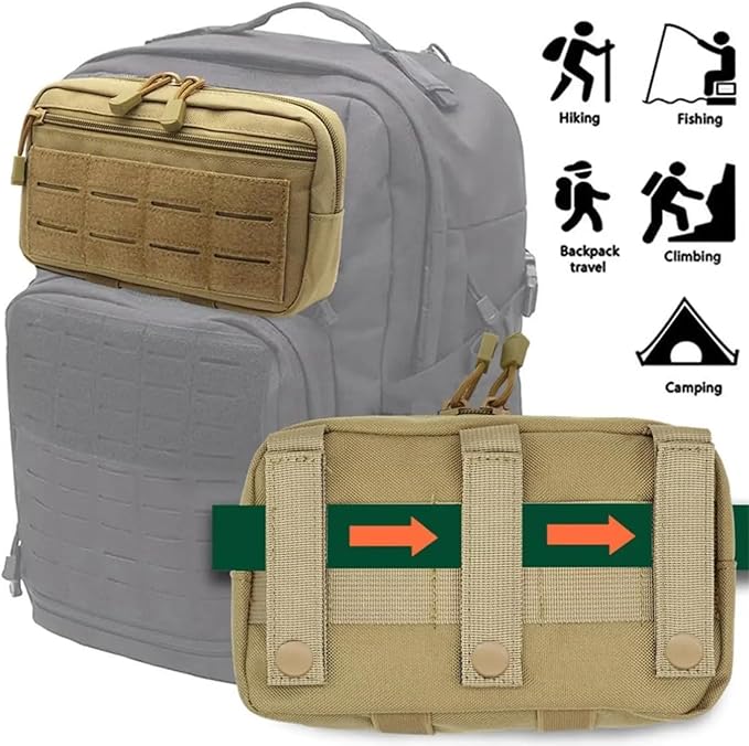 Tactical Molle Pouch, Multi-Purpose EDC Admin Pouch Utility Gadget Gear Backpack Military Waist Bag for Outdoor, Hunting, Traveling, Hiking