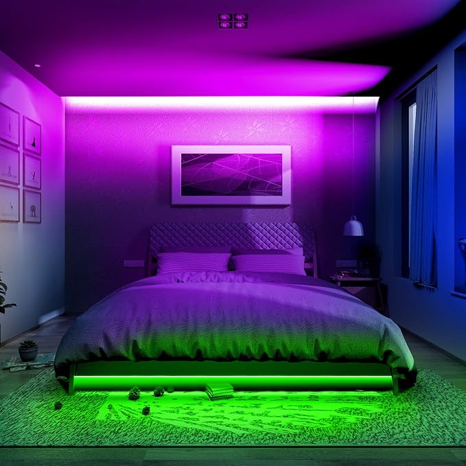 20FT LED Strip Lights for Bedroom RGB Color Changing | DIY Color Options, Remote Control, Power Supply, Decorative Lighting for Room Home Decor