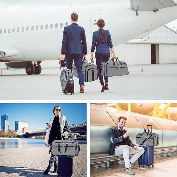 Carry on Garment Bag for Travel, Bukere Convertible Travel Duffel Suit with Shoe Compartment, Detachable Shoulder Strap, 2 in 1 Weekender Men Women