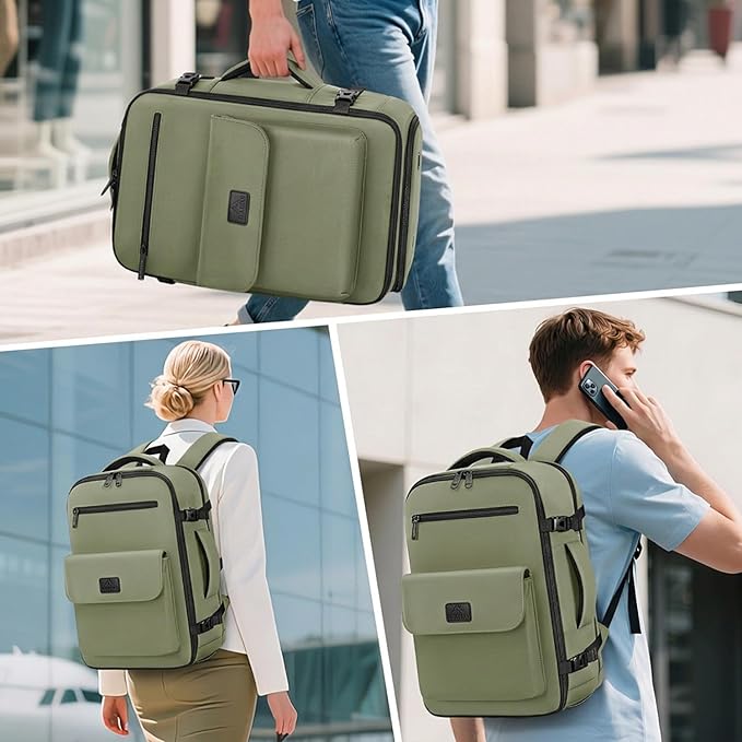 MATEIN Personal Item Backpack 18x14x8 with Shoe Compartment, TSA Approved Underseat Bag for Frontier Airline with Water Bottle Holder Lightweight Travel Backpack for Women Men Fit 15.6" Laptops, Green