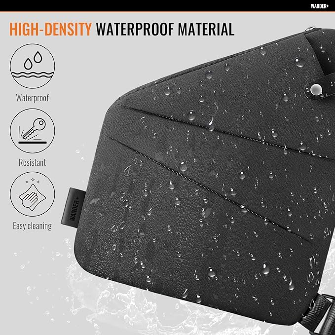 WANDER PLUS® Anti Theft Crossbody Bag, Shoulder Bag Anti-theft Design for Travel, Sport, Work