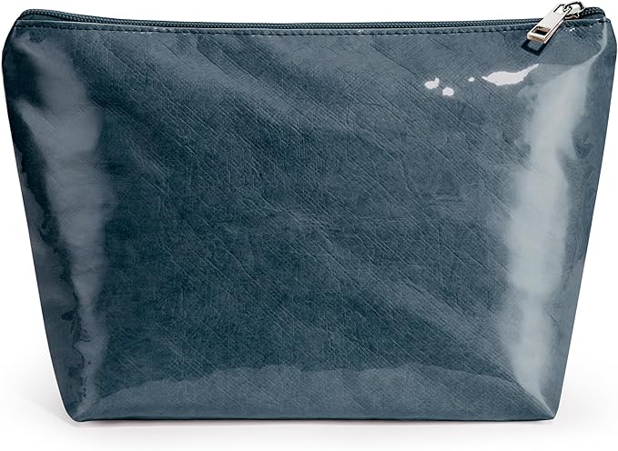 WLLWOO PVC Waterproof Makeup Bag Kraft Paper Cosmetic Bag Travel Toiletry Zipper Pouch Organizer for Women Purse