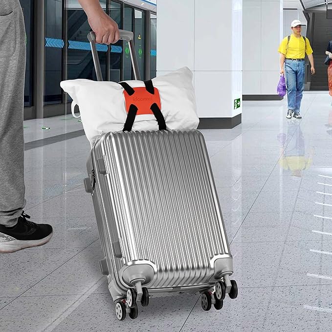 Luggage Straps , Luggage add a Bag Strap,Travel Must Haves High Elastic Suitcase Adjustable Belt Bag Bungees with Buckles (Orange)