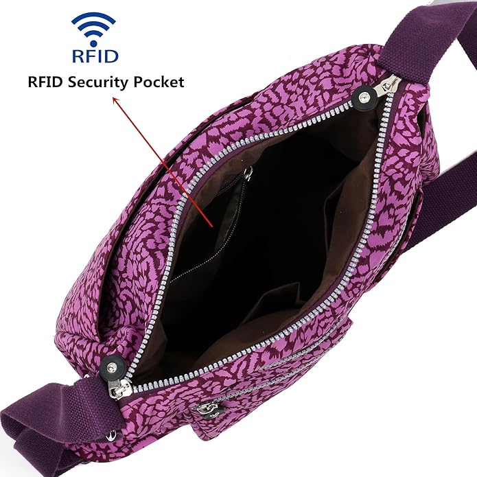 MHCNLL Crossbody Bag with Anti Theft RFID Pocket - Women Lightweight Water-Resistant Purse