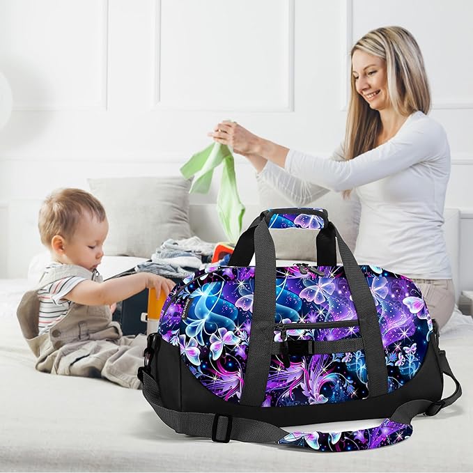 Stumdo Kids Overnighter Duffel Bags for kids, Carry-On Size & Ideal for School Practice or Overnight Travel Weekender Tote for Travel Gym Sport bag for Boys & Girls (11clan)