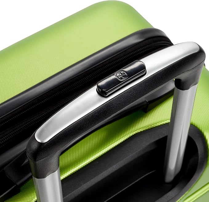 SwissGear 7366 Signature Hardside Expandable Luggage with Spinner Wheels, TSA Lock, Green, Checked-Medium 23-Inch