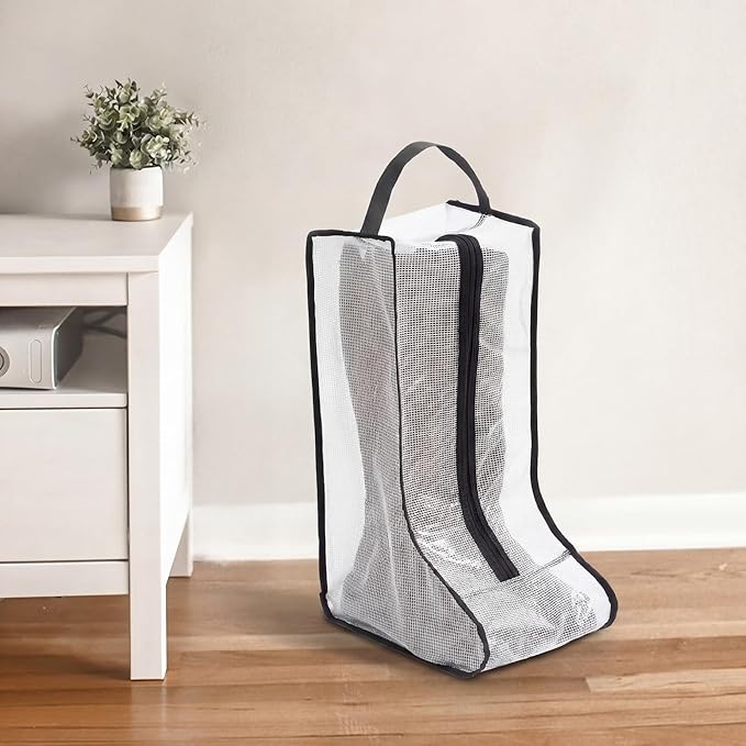 Boots Storage Bag, Portable Shoe Bags for Storage and Travel, Clear Dust Proof Boots Cover Bag, Boot Organizer (Large)