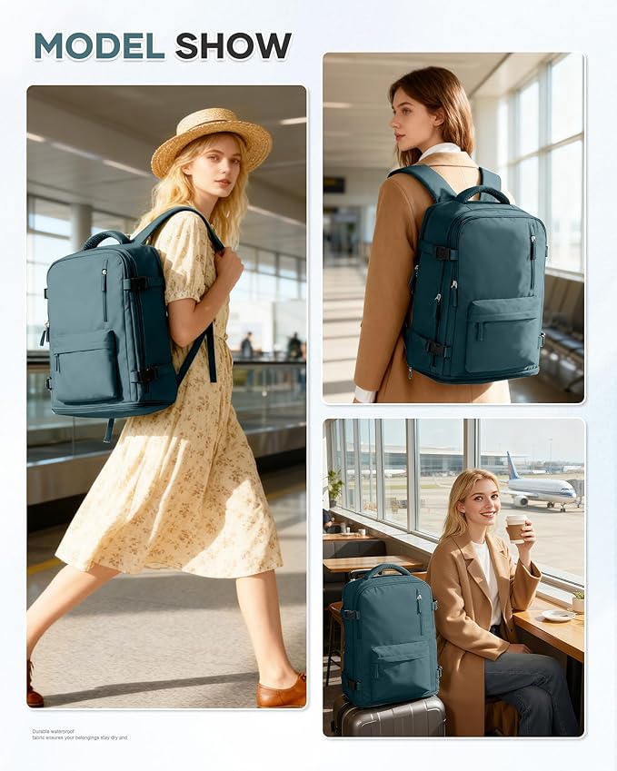WONHOX Large Travel Backpack Carry on Flight Approved Laptop Work Business Backpack for Women Men Mochila de Viaje