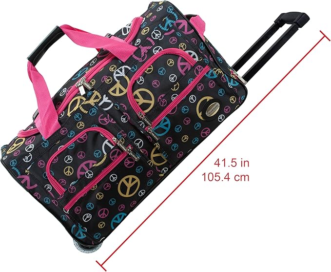 Rockland Rolling Duffel Bag, Black, 22"