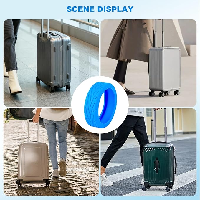 16Pcs Luggage Wheel Covers,Silicone Suitcase Cover for 2-2.4'' Spinner Wheel, Carry On Luggage Wheels Protector,Upgrade Suitcase Wheels Protective,Essential Travel Accessories (Green)
